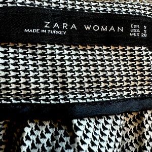 Zara pleated checked skirt